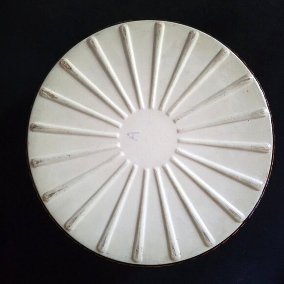 Vintage Brown Glazed 8" Ribbed Stoneware Casserole Soufflé Dish - Picture 5 of 5